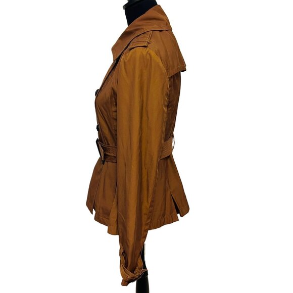 Express Trench Double Breasted Peacoat Mid-Length Long Sleeve Windbreaker Jacket - Picture 9 of 12